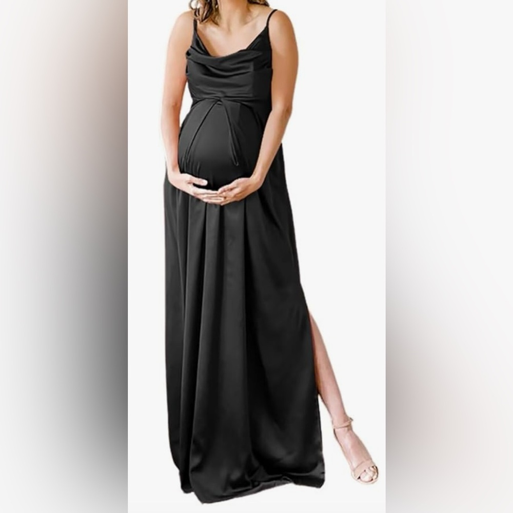 Amazon Black Maxi Maternity Dress